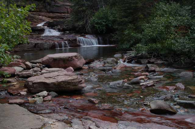 On the Virginia Falls hiking trail